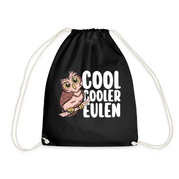 Eulen - Turnbeutel - Schwarz - Vorne