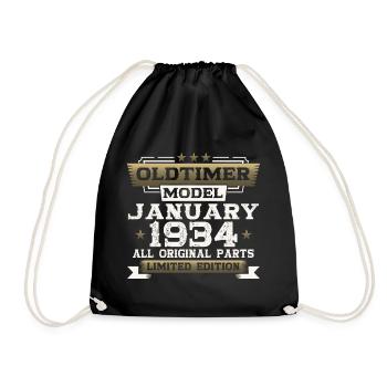 90e anniversaire voiture classique janvier 1934 - Sac de sport léger - noir - Devant