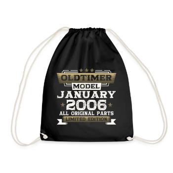 18e anniversaire voiture classique janvier 2006 - Sac de sport léger - noir - Devant