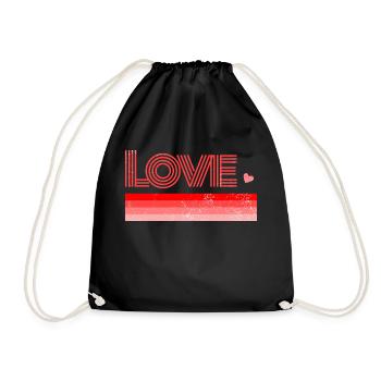 Rotes Herz Liebe - Turnbeutel - Schwarz - Vorne