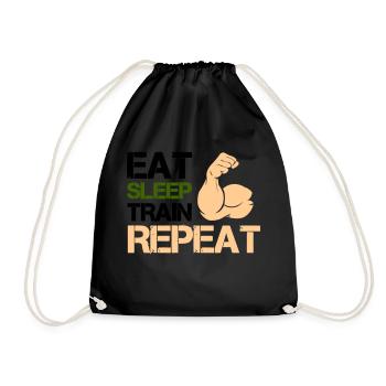 Biceps Eat Sleep Train - Drawstring Bag - black - Front