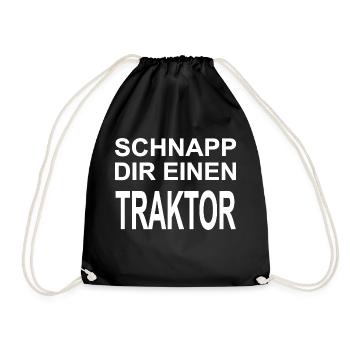 Traktor - Turnbeutel - Schwarz - Vorne