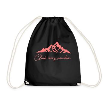 Mountains Hiking Mountain Funny Sayings - Drawstring Bag - black - Front