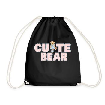 Teddy Bear Shirt, Love Shirt for Her, Cute Bear - Turnbeutel - Schwarz - Vorne