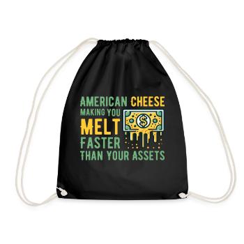 Amerikanische Käse & Assets Schmelzen Spaß - Turnbeutel - Schwarz - Vorne
