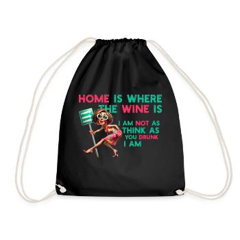 À la maison : là où le vin attend - Sac de sport léger - noir - Devant
