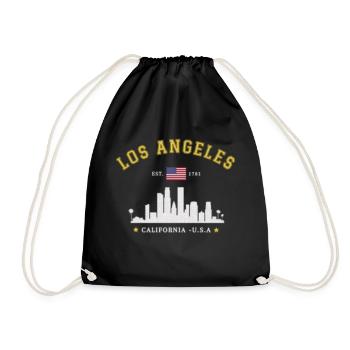 Los Angeles California Est 1781 - Drawstring Bag - black - Front