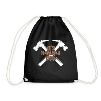 Carpentry Beat - Hammer Time Is Here - Drawstring Bag - black - Front