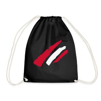 Austria Flag Stripes - Drawstring Bag - black - Front