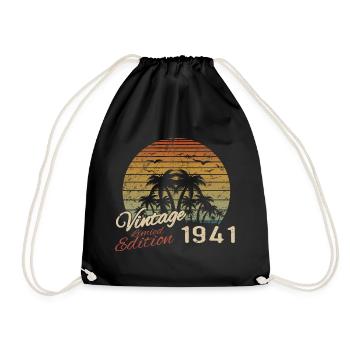 Vintage 1941 Birthday Gift 1941 Retro 1941 - Drawstring Bag - black - Front