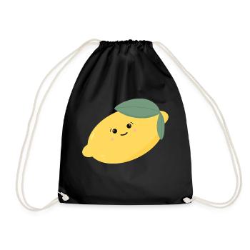 Süße Zitrone Kawaii - Turnbeutel - Schwarz - Vorne