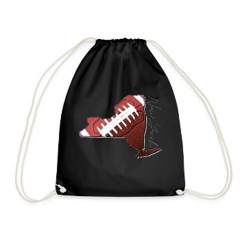 New York (United States) | real football | Map Scpt - Drawstring Bag - black - Front