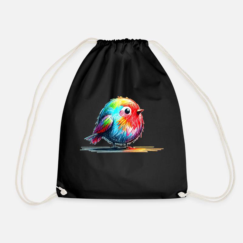Birdie - Drawstring Bag - black