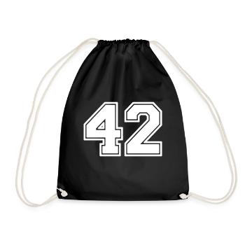 42 - Drawstring Bag - black - Front