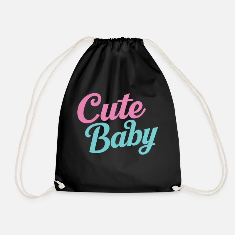 Cute baby - Drawstring Bag - black