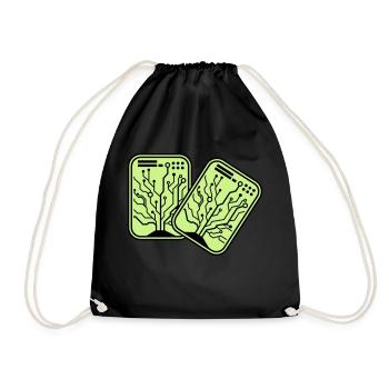 Micro Chip 2 - Drawstring Bag - black - Front