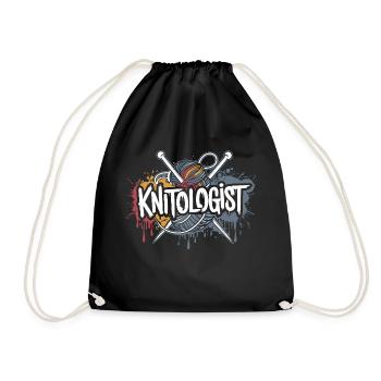 Passion for knitting - Drawstring Bag - black - Front