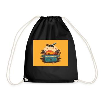 Travel adventure - Drawstring Bag - black - Front