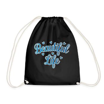Belle vie en bleu - Sac de sport léger - noir - Devant