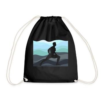 Workout Fitness Fitnesstraining - Turnbeutel - Schwarz - Vorne
