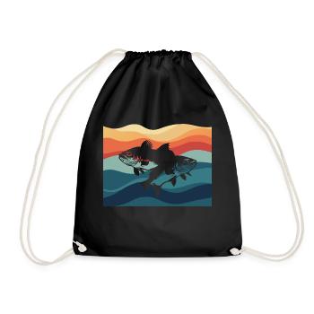 Perche Pêche à la canne à pêche entre amis - Sac de sport léger - noir - Devant