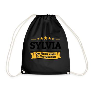 Sylvia – Der Name steht für Top-Qualität! - Turnbeutel - Schwarz - Vorne