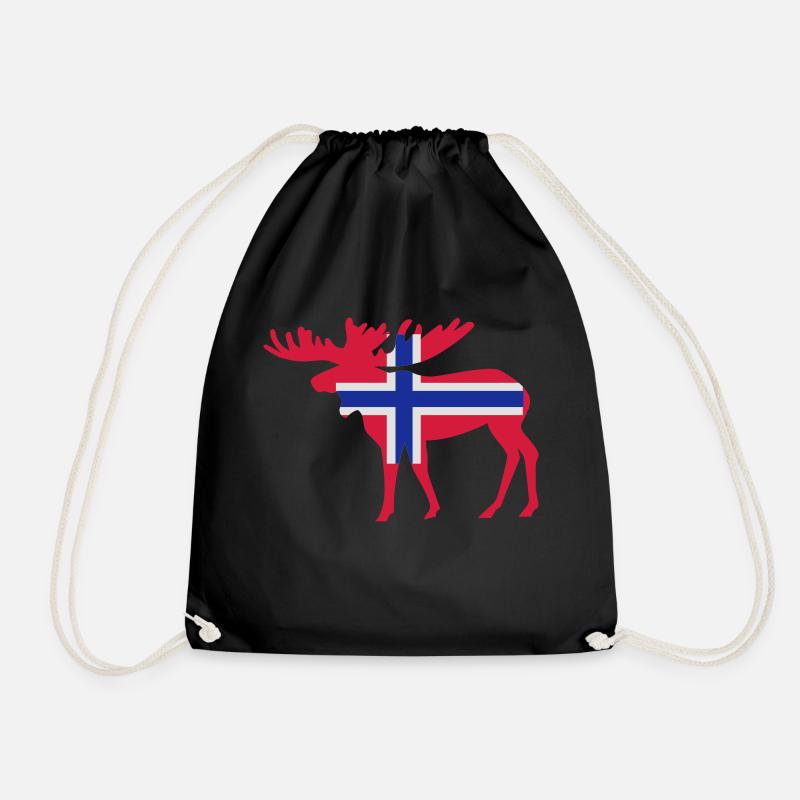 Norwegen - Elch - Turnbeutel - Schwarz