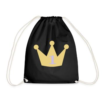 Crown for the first Birthday 1st birthday first - Drawstring Bag - black - Front