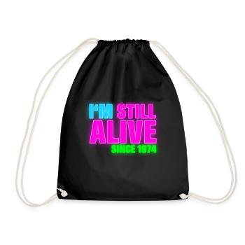 NEON - Birthday - still alive since 1974 (uk) - Drawstring Bag - black - Front