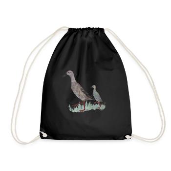 Indian Runner duck - Drawstring Bag - black - Front