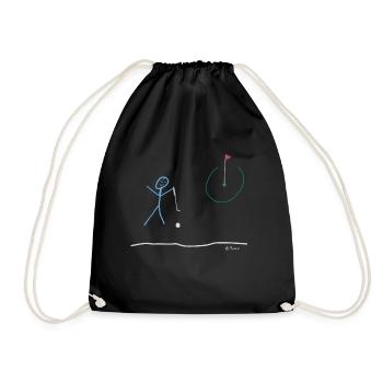 Golf stick man, funny hobby leisure sport - Drawstring Bag - black - Front