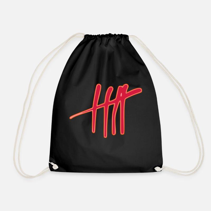 Five strokes - Drawstring Bag - black