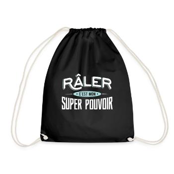 Râler super pouvoir drole - Sac de sport léger - noir - Devant