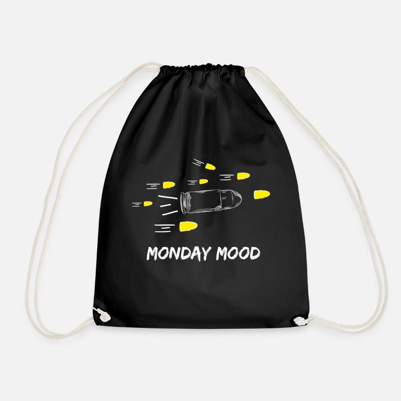 Monday Mood - Drawstring Bag - black