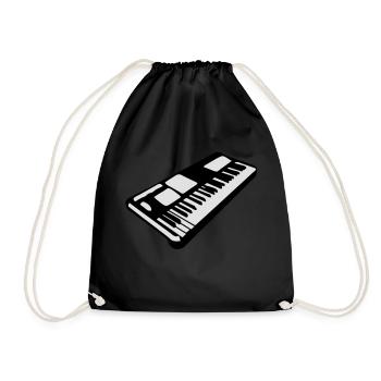 keyboard music piano music instrument - Drawstring Bag - black - Front