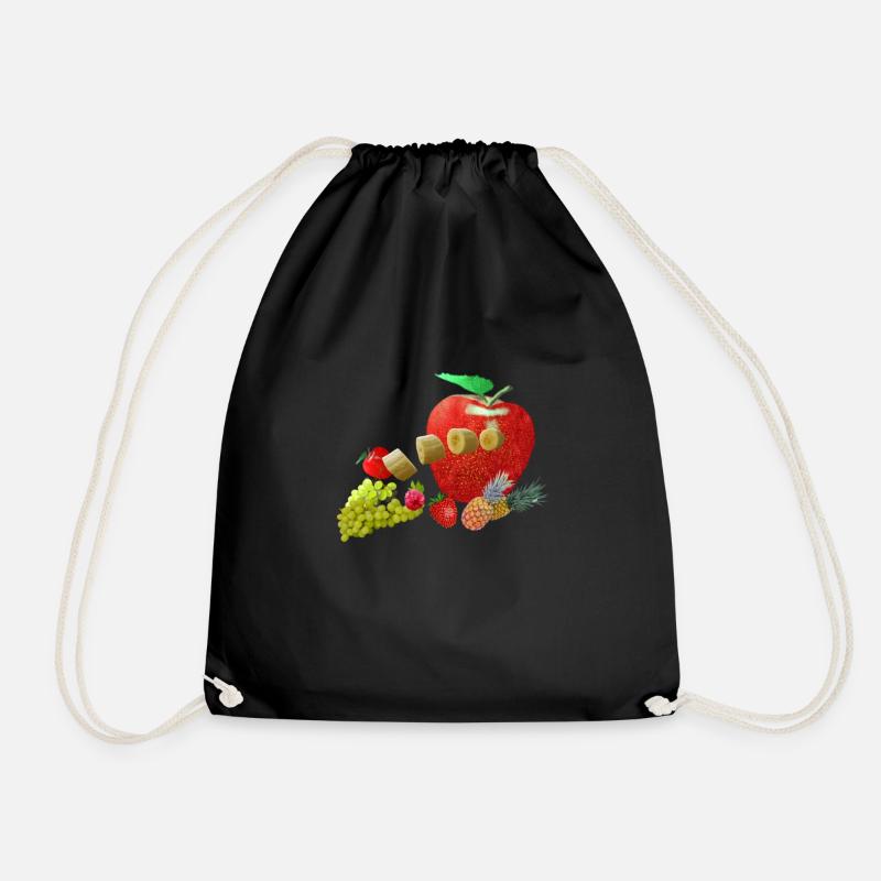 Obst - Turnbeutel - Schwarz
