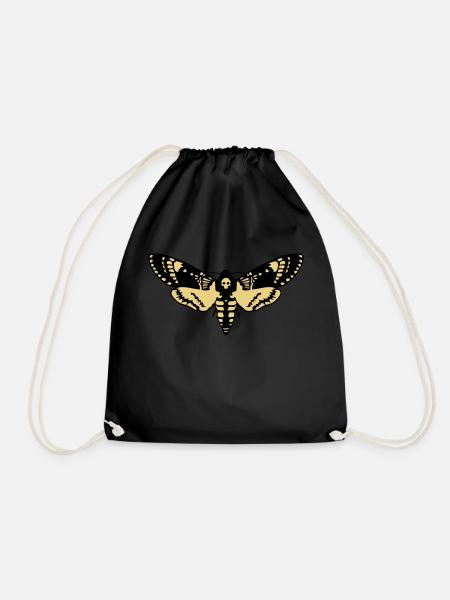 Death's-head Hawk moth butterfly skull - Drawstring Bag - black