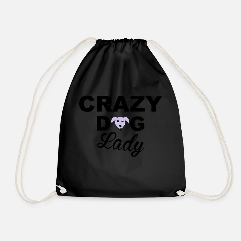 Dog Lady - Drawstring Bag - black