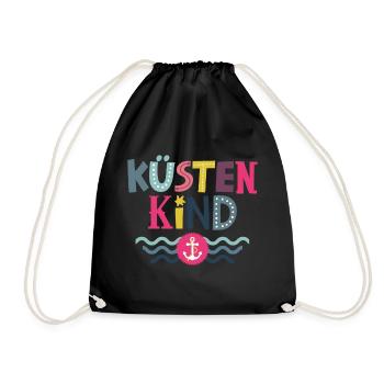Küstenkind - Turnbeutel - Schwarz - Vorne