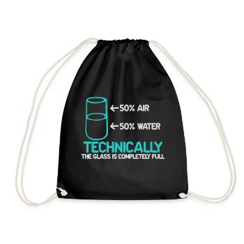 Techniquement, le verre est toujours plein - Sac de sport léger - noir - Devant