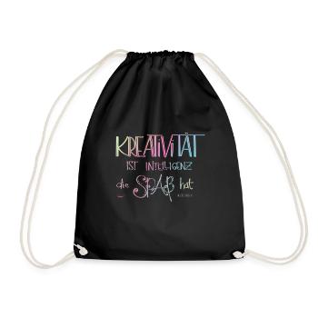 Creativity - Lettering - Drawstring Bag - black - Front