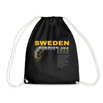 schweden - sweden - sverige - Sac de sport léger - noir - Devant