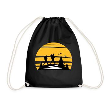 WANDERN Mountains Sun - Drawstring Bag - black - Front
