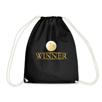 Vainqueur golf balle de golf trophée cadeau sport - Sac de sport léger - noir - Devant