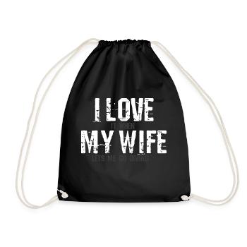 Diving I love my wife - Drawstring Bag - black - Front