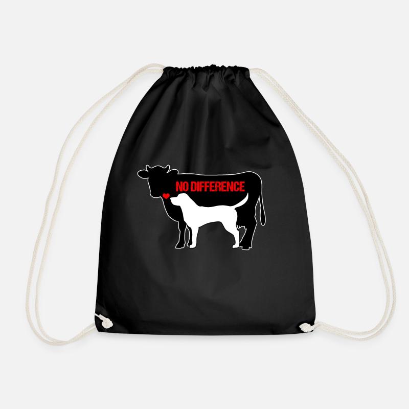 No Difference Hund Kuh Tiere Vegan Tierschutz - Turnbeutel - Schwarz