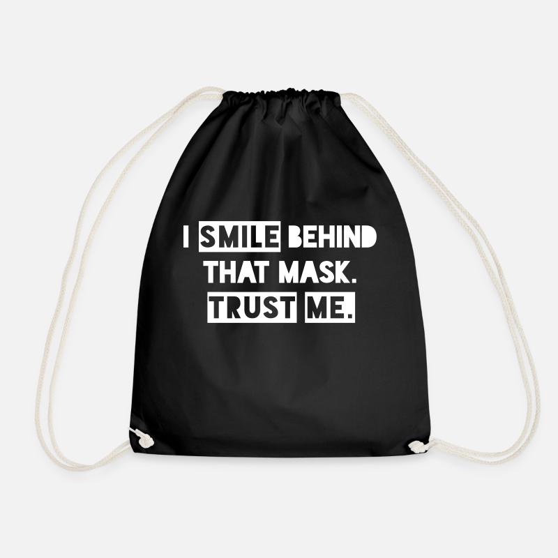 I smile. Trust me. - Drawstring Bag - black