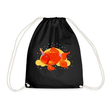 Licorne poisson rouge - Sac de sport léger - noir - Devant