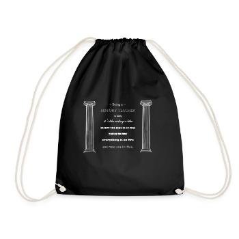 professeur d'histoire blanc - Sac de sport léger - noir - Devant