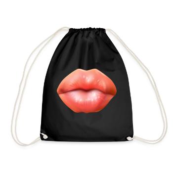 Sexy big lips - Drawstring Bag - black - Front